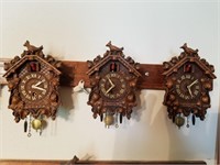 3 mini cuckoo clocks
