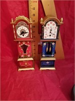 2 mini grandmother's clocks