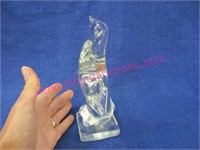 blown glass peguin figurine - 7in tall