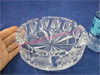 heavy crystal ashtray (7in diameter)