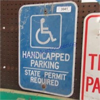 Handicapped Parking/ State Permit Required, 18x12