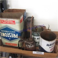 Assorted oil cans--quart and gallon size