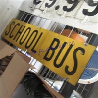 School Bus tin sign, 27 x 7, double-sided