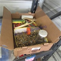 Box of loose ammo, rifle and shotgun shells
