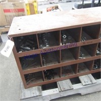 Parts bin w/ 24 compartment, nuts, bolts, 35x12x14