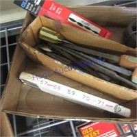 Assorted tools, wire, folding ruler
