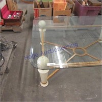 Glass-top coffee table, 40 x 50 x 17" tall