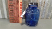 Blue Cracker Barrel jar, 3 quart