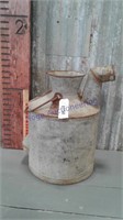 Galvanized water can w/ spout, approx 5 gallon