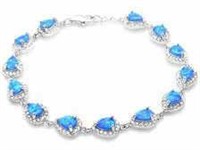 Pear Cut Australian Blue Opal Bracelet