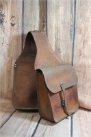 Embossed Leather Saddle Bags
