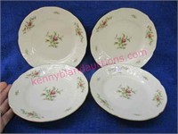 set of 4 nice rosenthal germany rose plates-7in