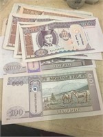 Paper money in what I think is Mongolian currency