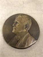 French bronze medallion Myron Therrick Ambassador