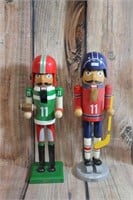 Football and Hockey Themed  Wooden Nutcrackers