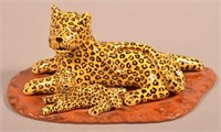 Breininger Redware “Peaceable Kingdom" Leopards.