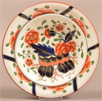 Gaudy Dutch China War Bonnet Pattern Soup Plate.