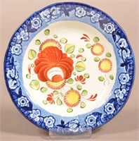 Kings Rose Plate with Blue Staffordshire Floral Bo