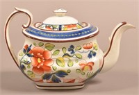 Gaudy Dutch China Single Rose Pattern Teapot.