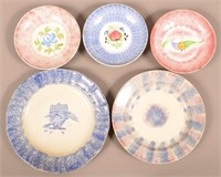 Five various Pieces of Spatterware China.