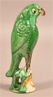 Chinese Sancai Glazed Ceramic Parrot.
