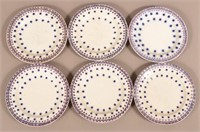 Six Flow Blue & Mulberry Ironstone Snowflake Plate