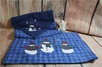 Snowman Table Runner 4 Placemats Ornament
