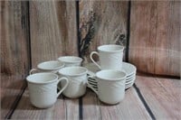 White Ceramic Cups and Saucers