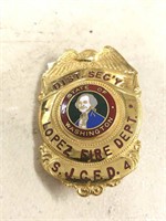 Lopez Island Fire Department gold clad badge