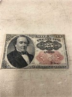 United states 25 Cent paper money dated 1874
