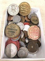 Vintage tokens and foreign coins