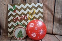 Christmas Wooden Sign Tins Tree Ice trays