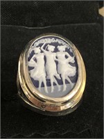 Cameo ring set in sterling silver