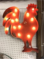 Lighted rooster in 3-D 26 inches tall 22 inches