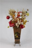 Large Hand Painted Tin Fall Floral Arrangement