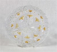 Italian Gold Painted Pressed Glass Platter