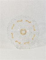 Italian Gold Painted Pressed Glass Cake Platter
