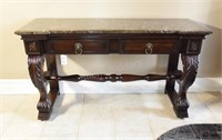 Bowring Wellington Wood & Marble Console Table