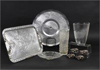 Aluminum Hammered Trays & Glass & Mirror Vases
