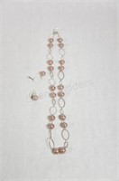 KAYS Link Chain Pink Necklace & Earring Set