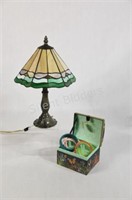 Tiffany Style Table Lamp & Jewelry Box Bracelets