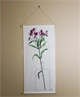 Cotton Hand Painted Floral Wall Hanging