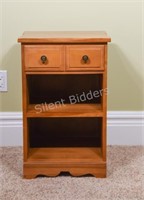Fruitwood Night Stand with Centre Pull Out Drawer