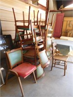 Lot Wooden Dinning Chairs