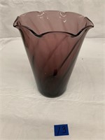 Hazel Atlas Moroccan Amethyst Vase, 8.25" tall x 6