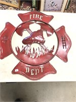 Metal fire department sign