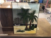 PALM TREE PAINTED GLASS