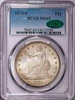 T$1 1876-S TRADE. PCGS MS65 CAC