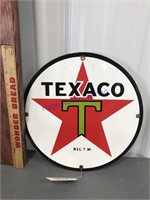 Texaco round sign - approx 12"