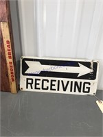 Receiving sign- approx 6.5"Tx14"T